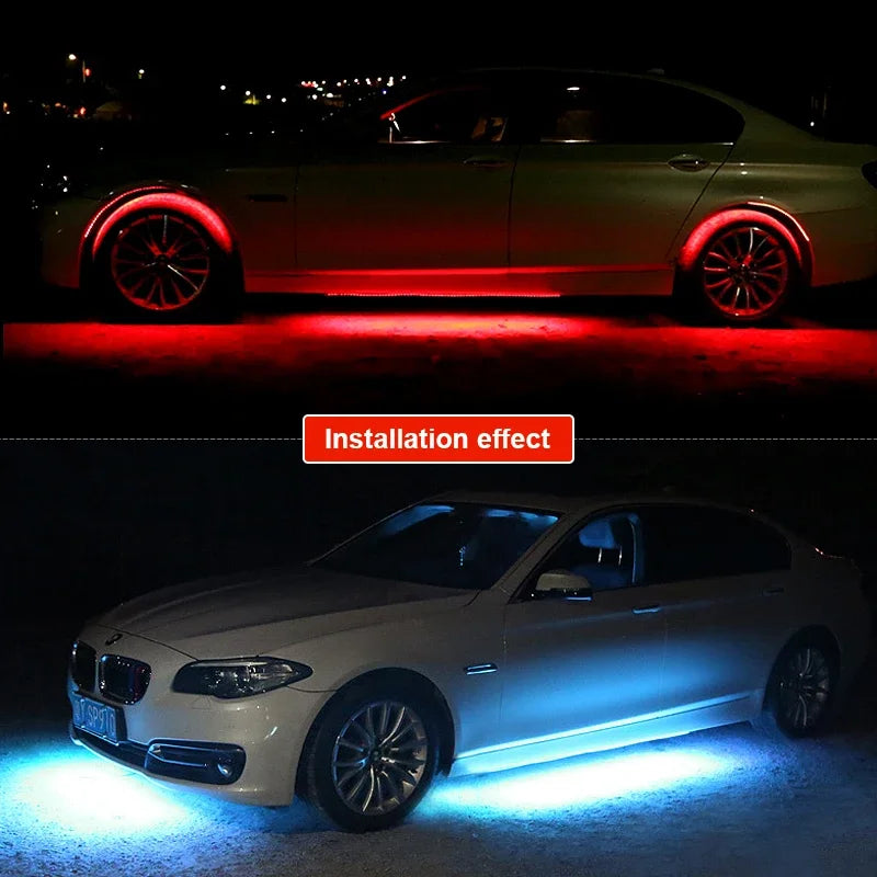 Car LED Underglow Lights Chassis Light Flexible Strip RGB Neon Remote/APP Control Decoration Atmosphere Lamp Car Accessories 12V